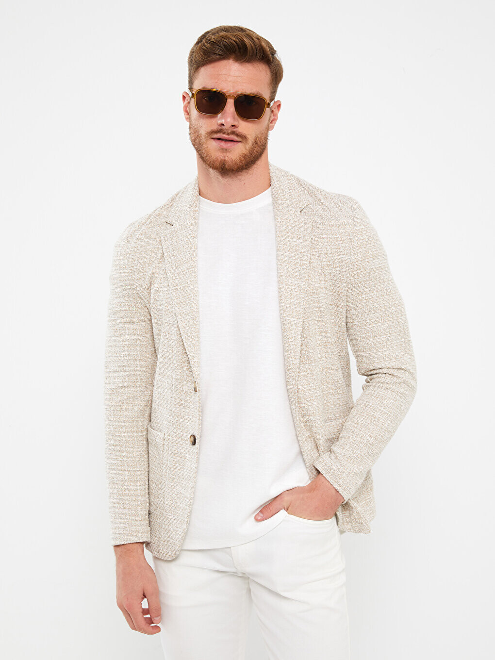 

Мужской пиджак Slim Fit LCW Vision, бежевый