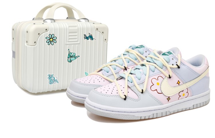 

Кроссовки для скейтбординга Dunk женские с низким верхом, желтые/розовые Nike