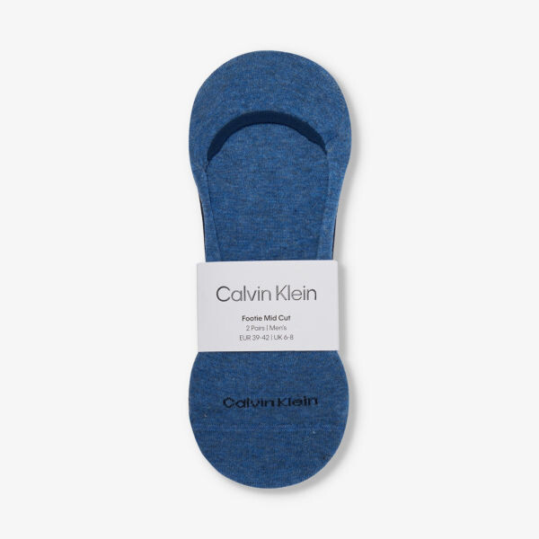 

Комплект из двух носков из смесового хлопка с фирменной ребристой отделкой Calvin Klein, меланж