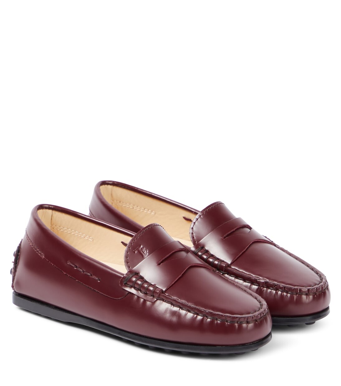 

Кожаные мокасины City Gommino Tod'S Junior, бургунди
