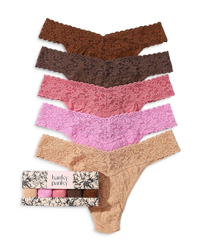 

Стринги Hanky ​​Panky Signature с оригинальной посадкой, набор из 5 шт Hanky Panky, коричневый/бежевый
