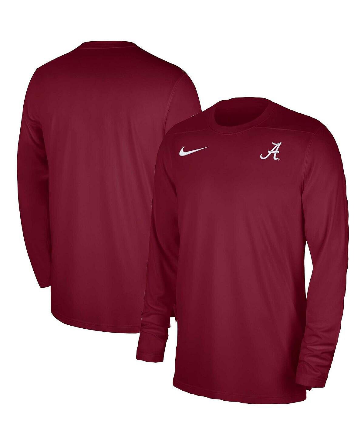 

Мужская футболка Crimson Alabama Crimson Tide 2023 Sideline Coaches Performance с длинными рукавами Nike
