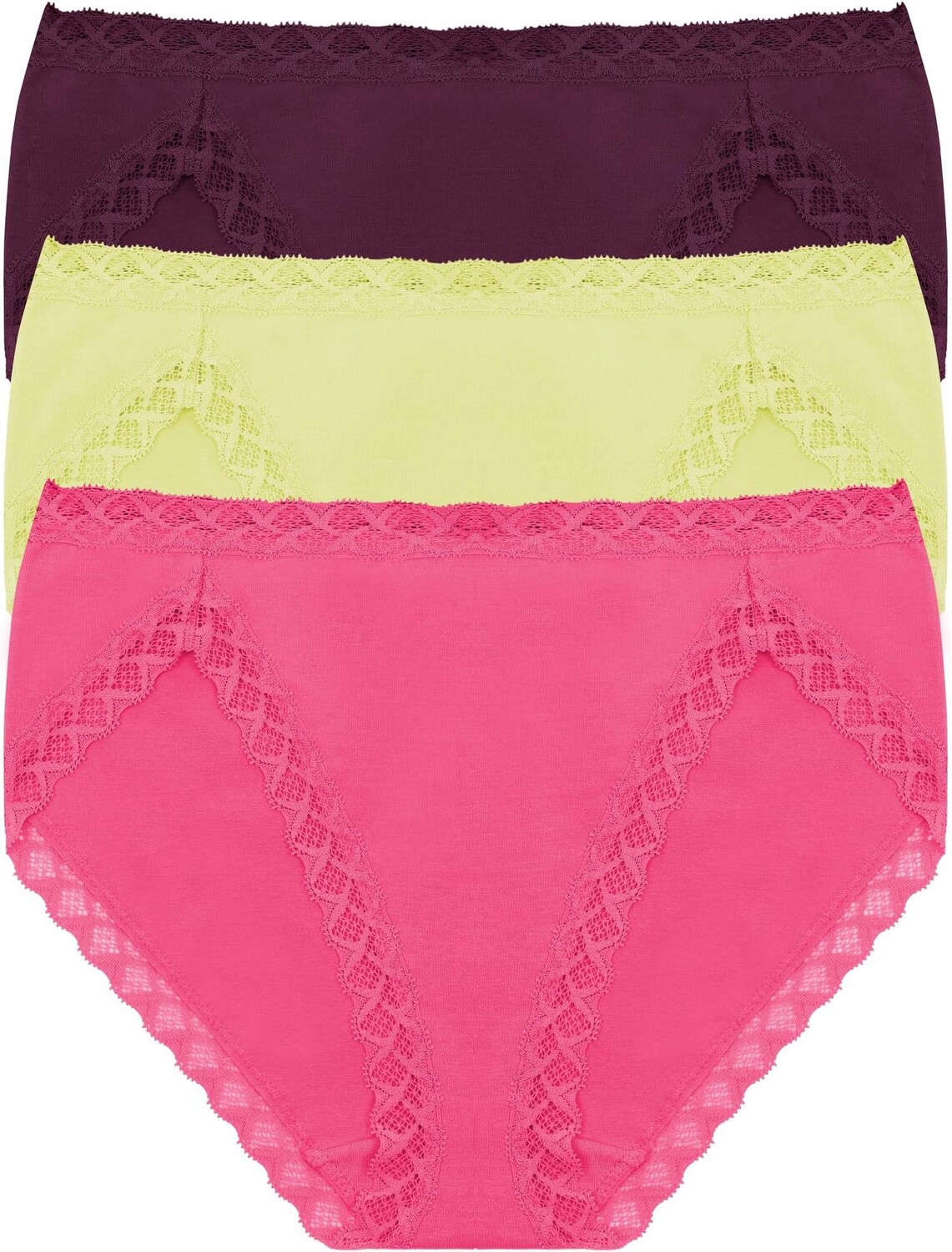 

Bliss French Cut, 3 шт. Natori, цвет Deep Plum/Lime Cream/Full Bloom
