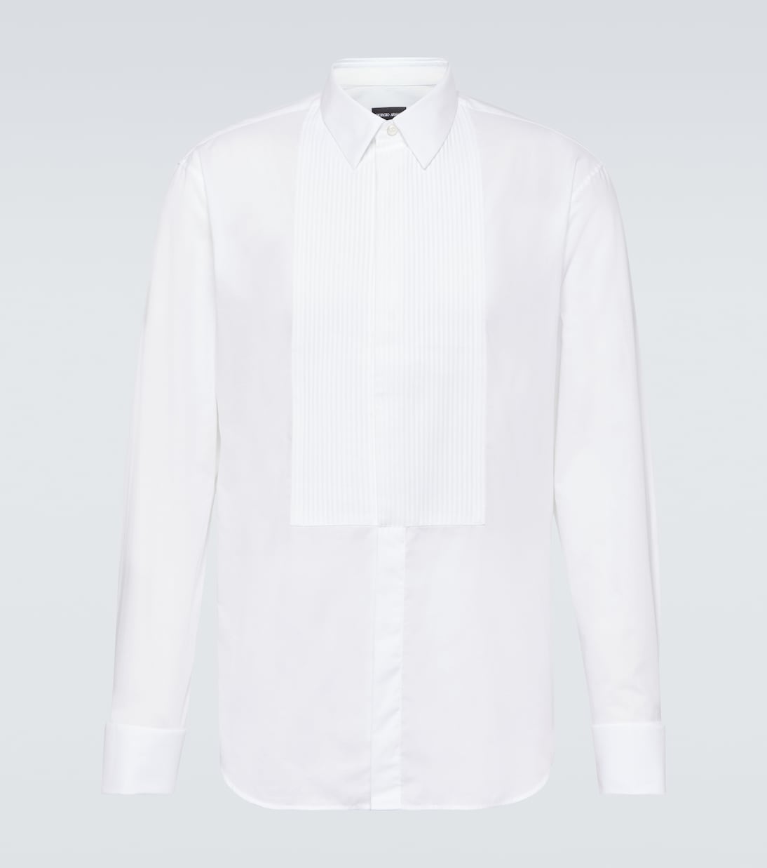 Рубашка под смокинг со складками из хлопка Giorgio Armani, белый