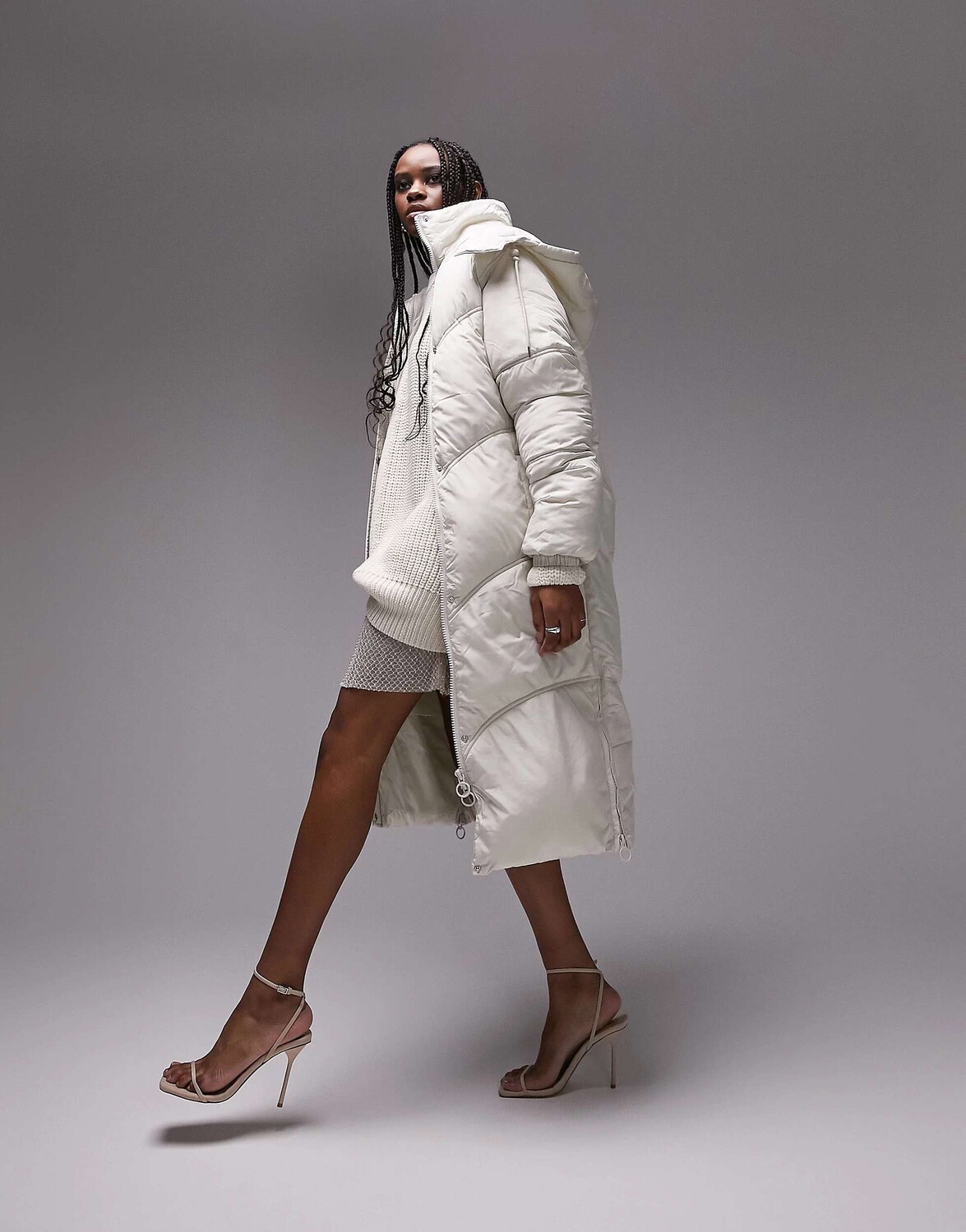 

Белая удлиненная куртка-пуховик Topshop Tall, Белый