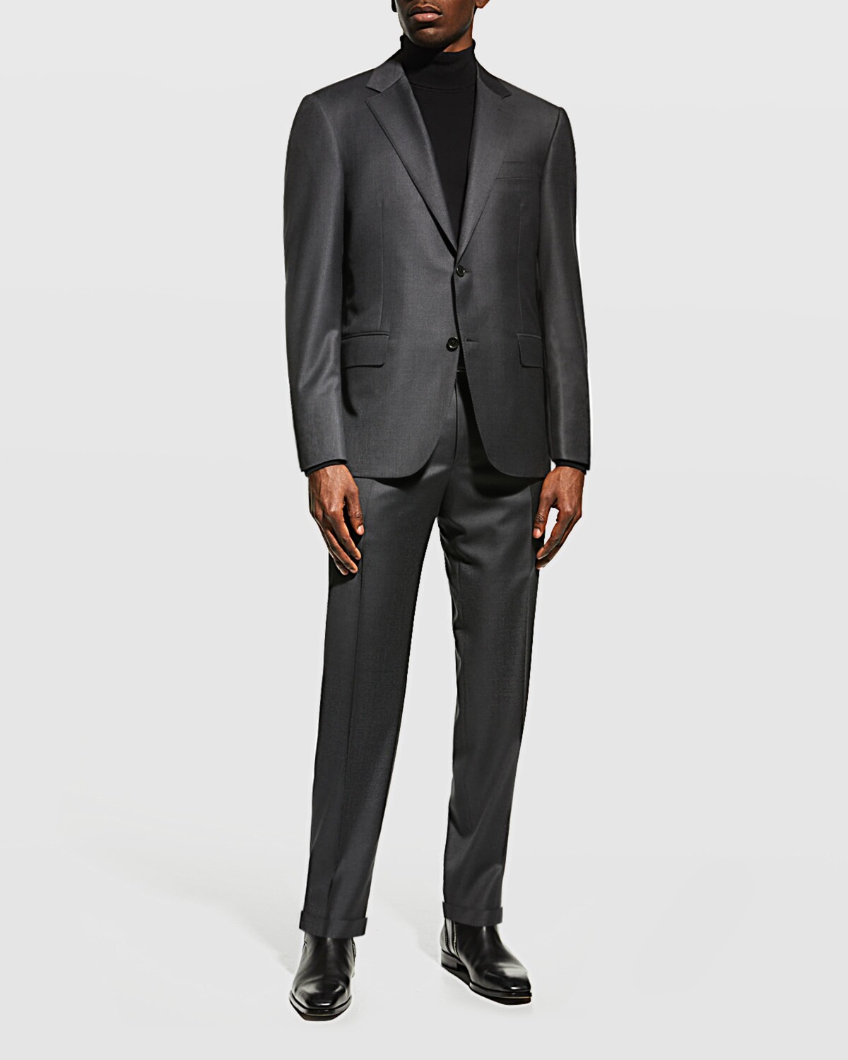 

Мужской костюм из однотонной шерсти Canali, цвет Charcoal