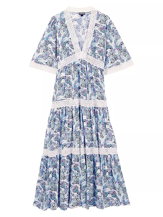 Платье макси Lou с кружевной отделкой Vilebrequin, цвет blanc платье макси syra etam цвет blanc