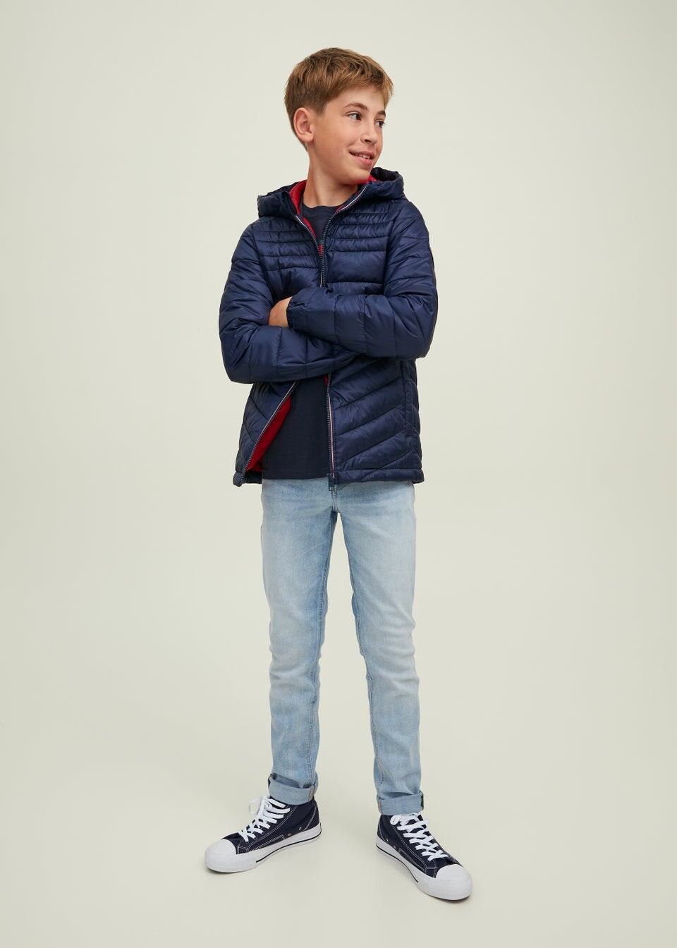 

Jack and Jones Темно-синяя куртка-пуховик с капюшоном Junior (6–16 лет)