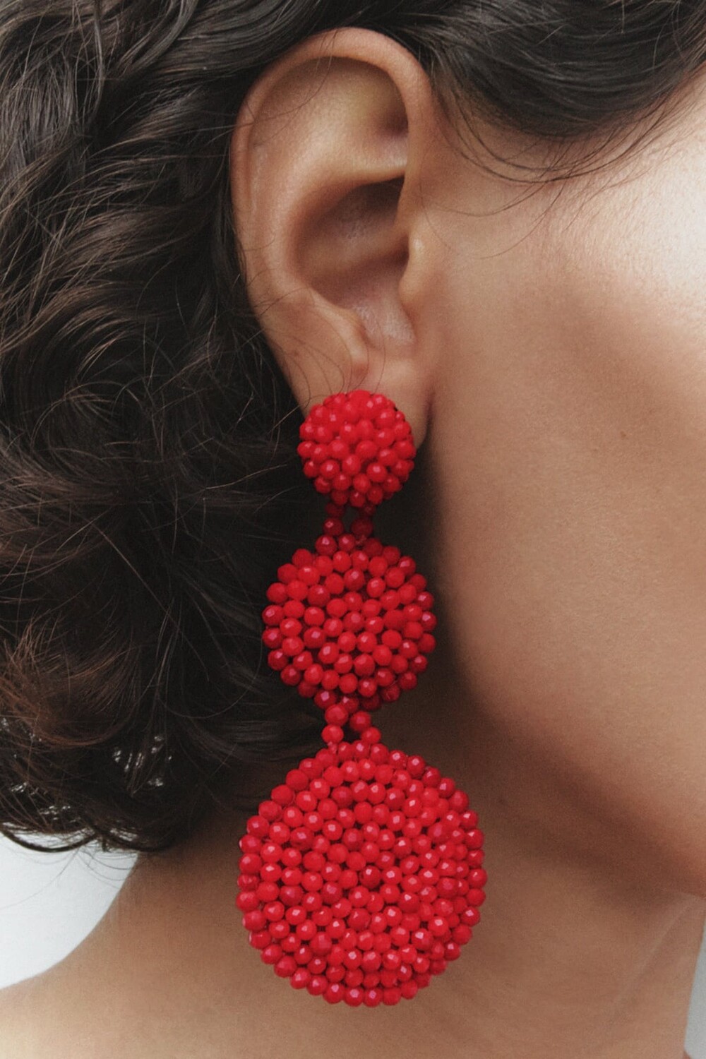 

Серьги с бисером ZARA, красный