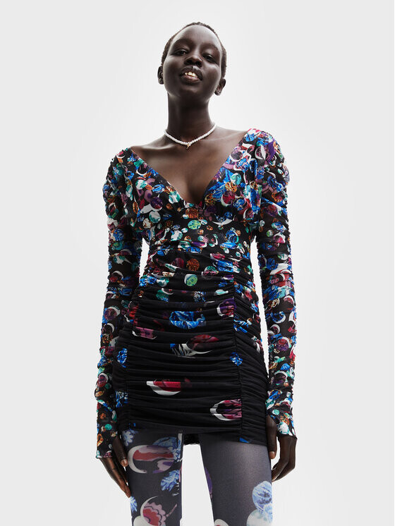 

Коктейльное платье узкого кроя Desigual, черный