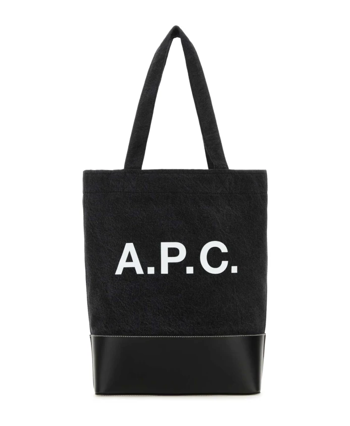 

Джинсовая кожаная сумка шоппер A.P.C., черный