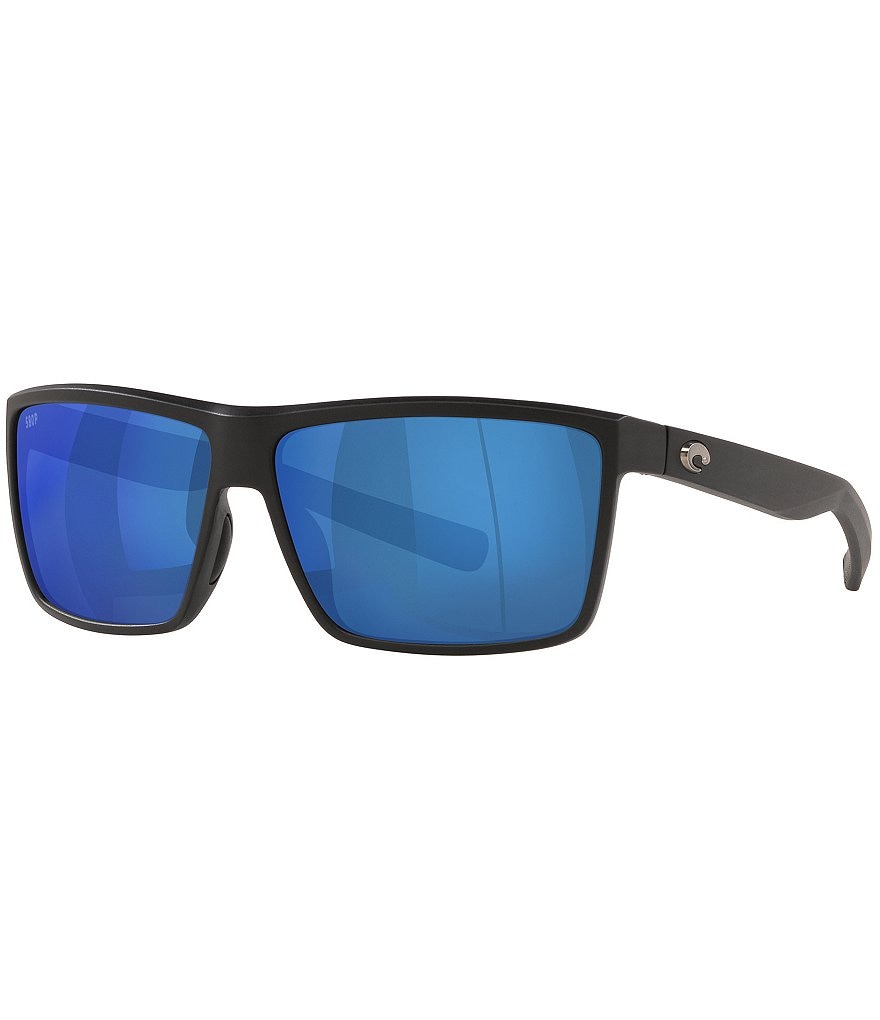 цена Мужские солнцезащитные очки Costa 6S9016 Rinconcito, зеркальные, прямоугольные, поляризованные, 60 мм, черный