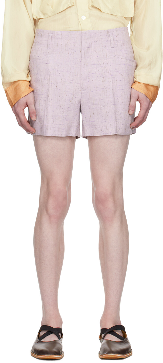 

Пурпурные шорты со складками Dries Van Noten