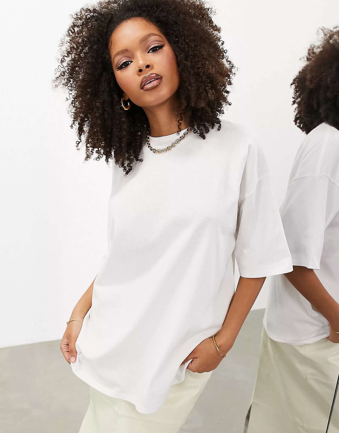 

Белая объемная футболка премиум-класса ASOS, Белый