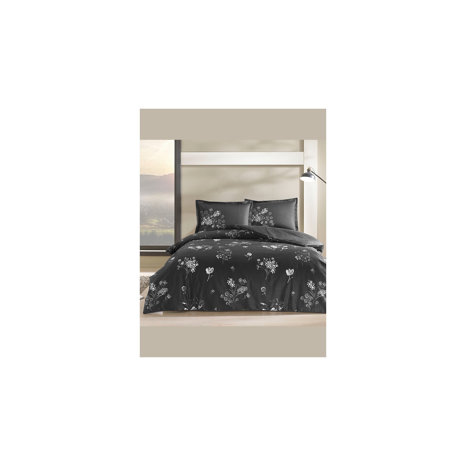 Комплект постельного белья Tac из хлопка и атласа Roxane, черный, двойной jinta siyah süet rugan detaylı spor ayakkabı