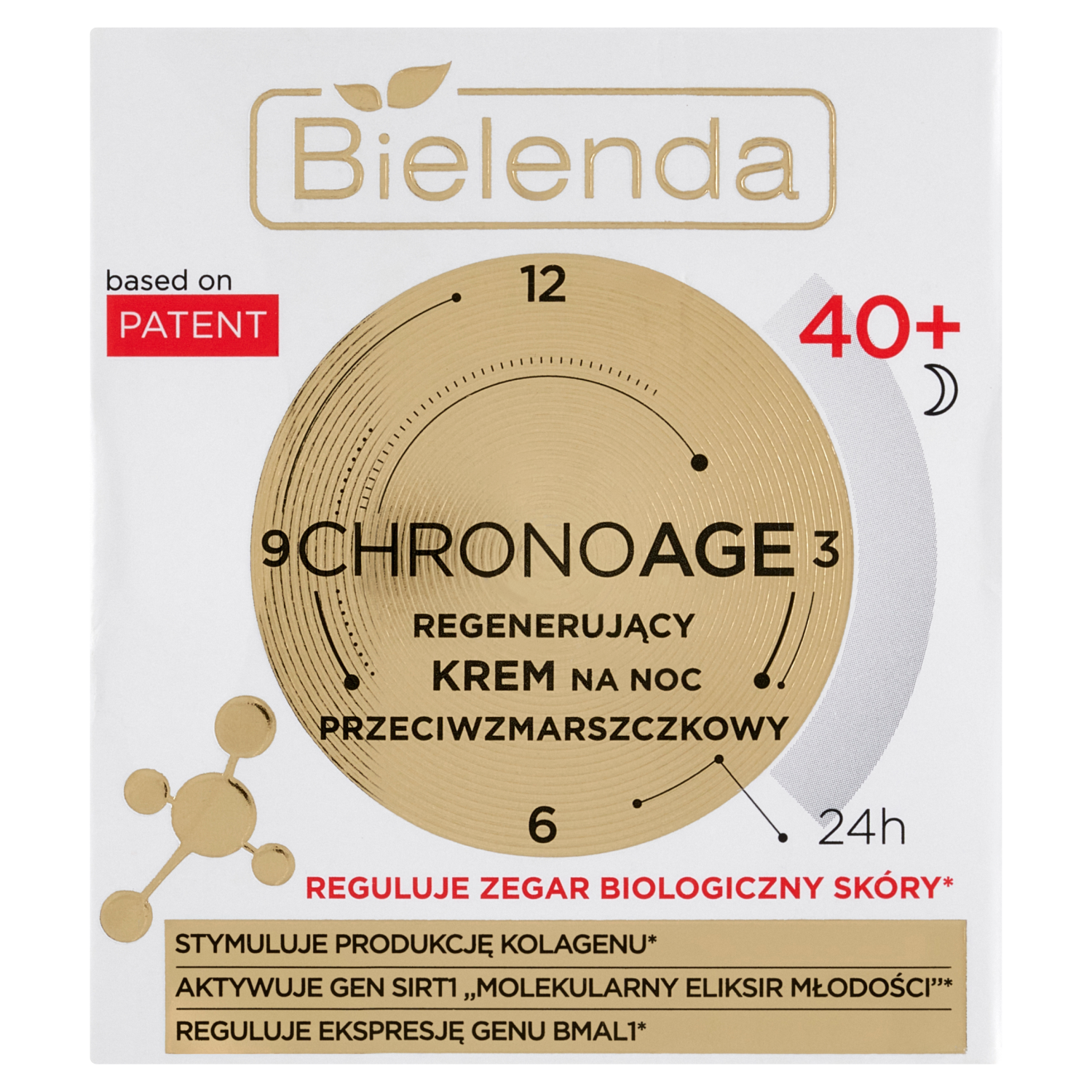 цена Крем для лица регенерирующий против морщин 40+ на ночь Bielenda Chrono Age, 50 мл