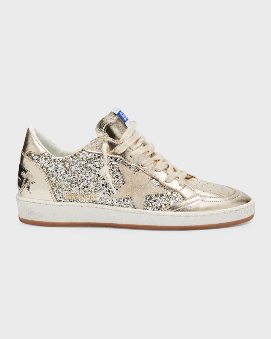 

Низкие кроссовки Ballstar с металлическим блеском Golden Goose
