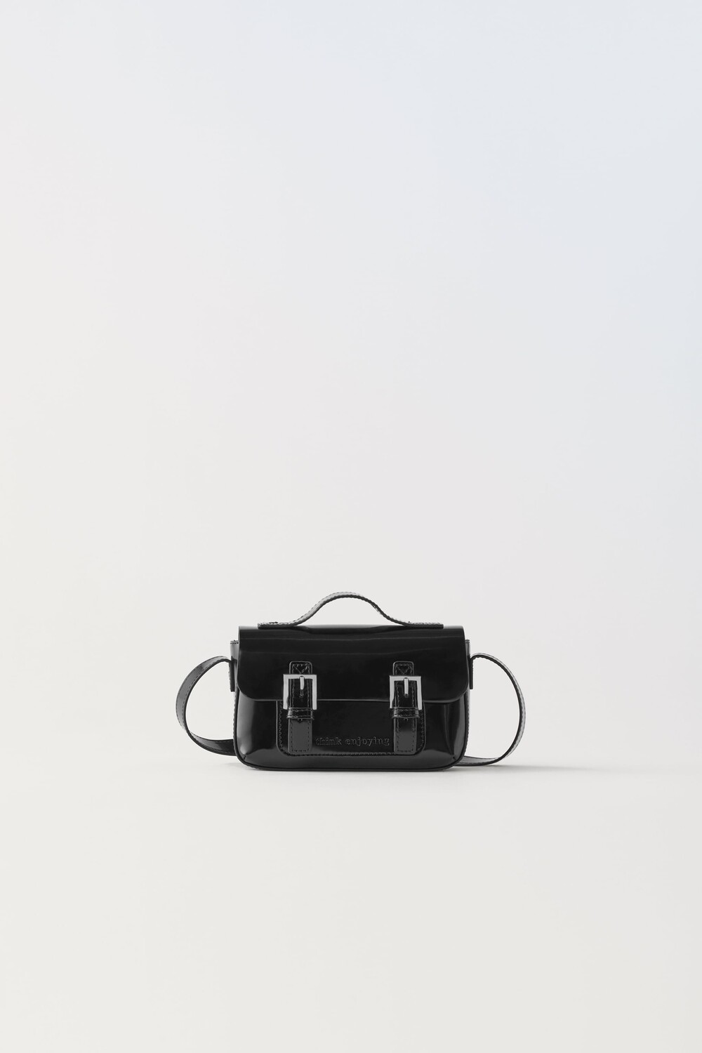 

Мини-сумка с пряжкой Zara, черный