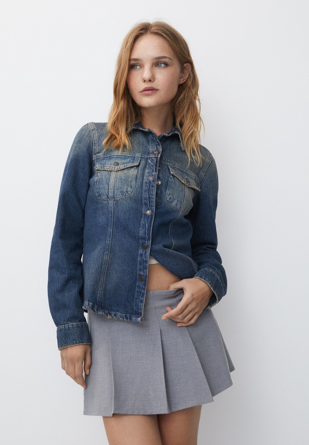 

Юбка плиссе PULL&BEAR, серая