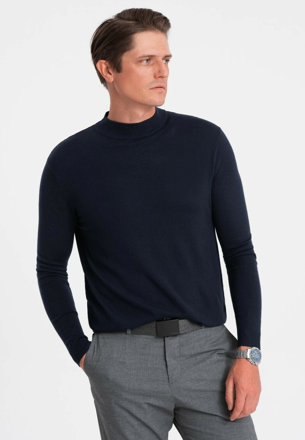 Вязаный свитер HALF TURTLENECK Ombre, цвет navy blue