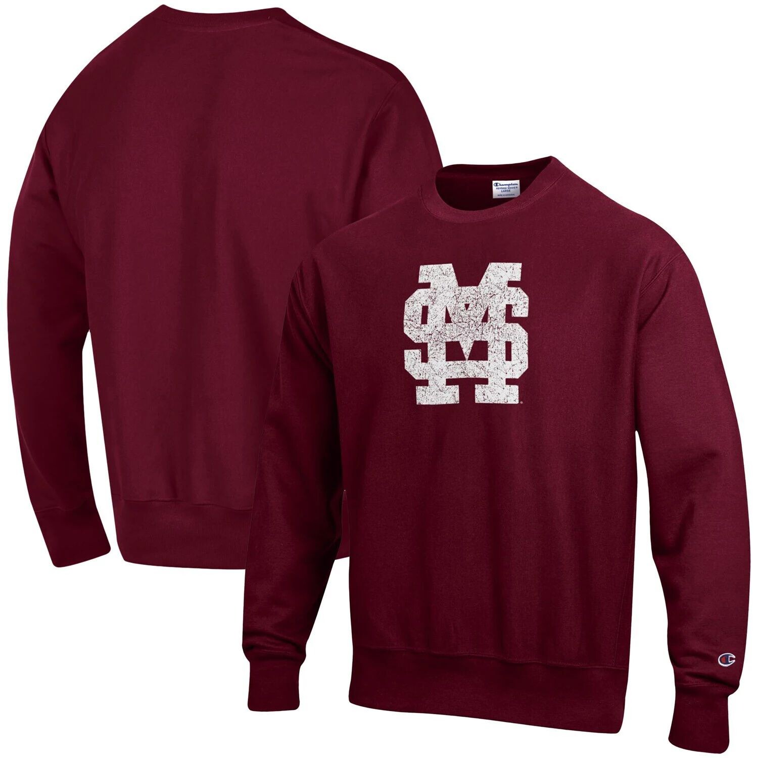 

Мужской темно-бордовый пуловер с логотипом обратного переплетения Mississippi State Bulldogs Vault Logo Champion, Красный