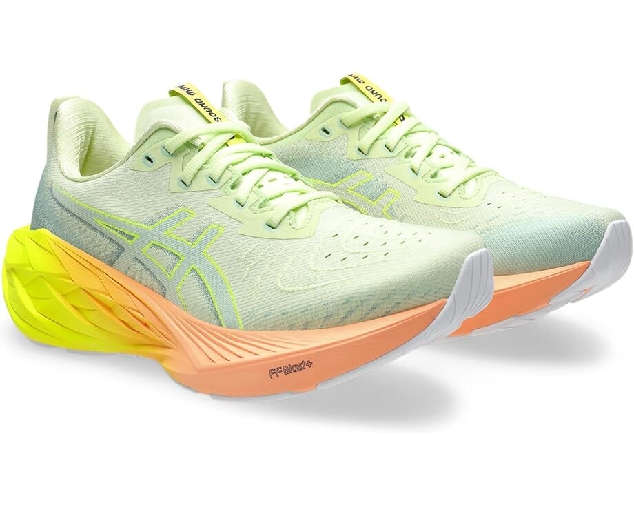 

Кроссовки ASICS Novablast 4 Paris, цвет Cool Matcha/Safety Yellow