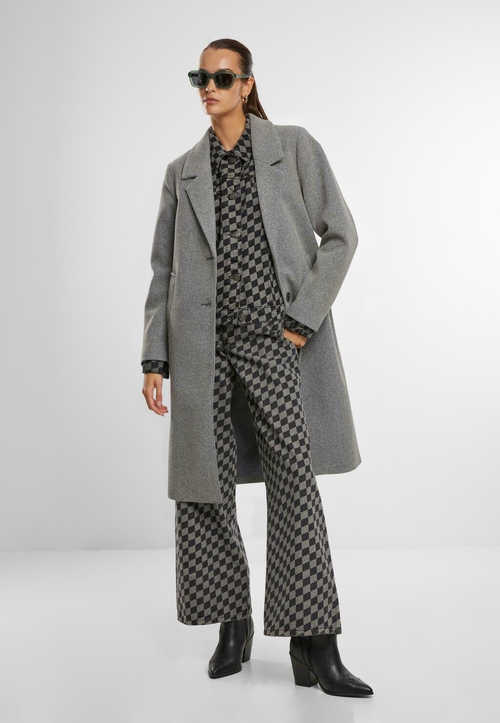 

Джинсовая куртка PRINTED Urban Classics, цвет Blacklasercheck