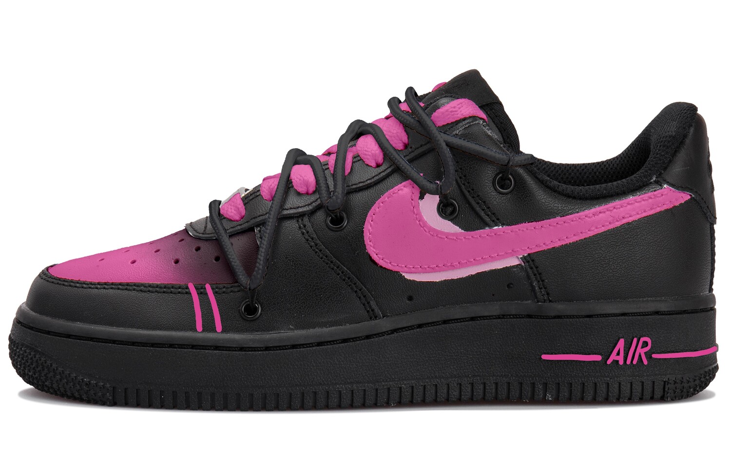 

Кроссовки Nike Air Force 1 Skateboarding Shoes Women's Low-top Black/pink, черный/розовый