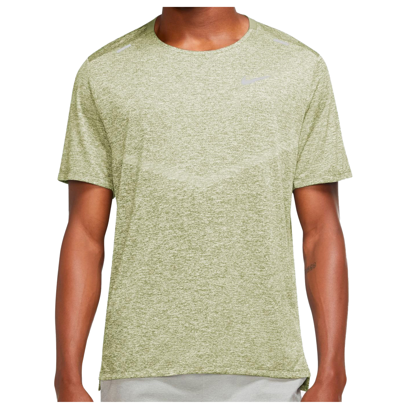 Функциональная рубашка Nike Rise 365 Dri FIT S/S, цвет Olive Aura/Heather/Reflective Silver