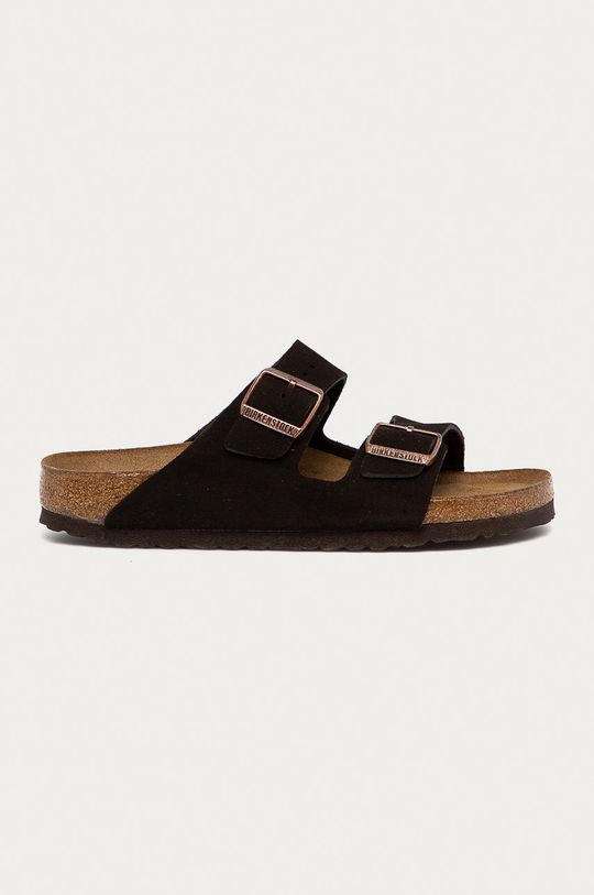 Замшевые шлепанцы Arizona Birkenstock, коричневый