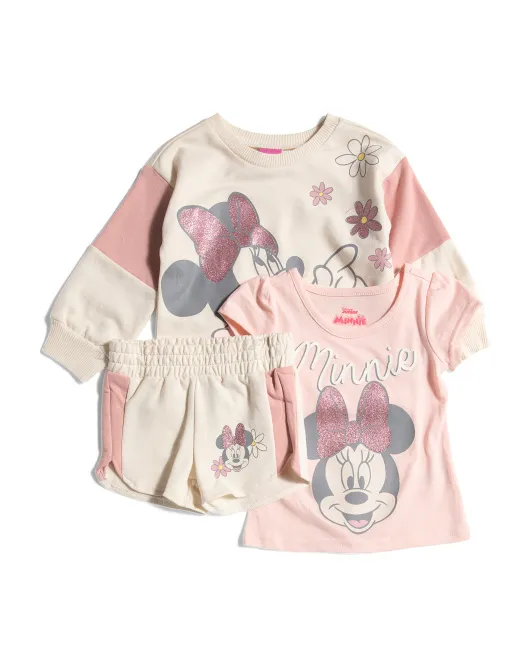 

Комплект из топа и шорт из 3 предметов для маленьких девочек Minnie Mouse, слоновая кость