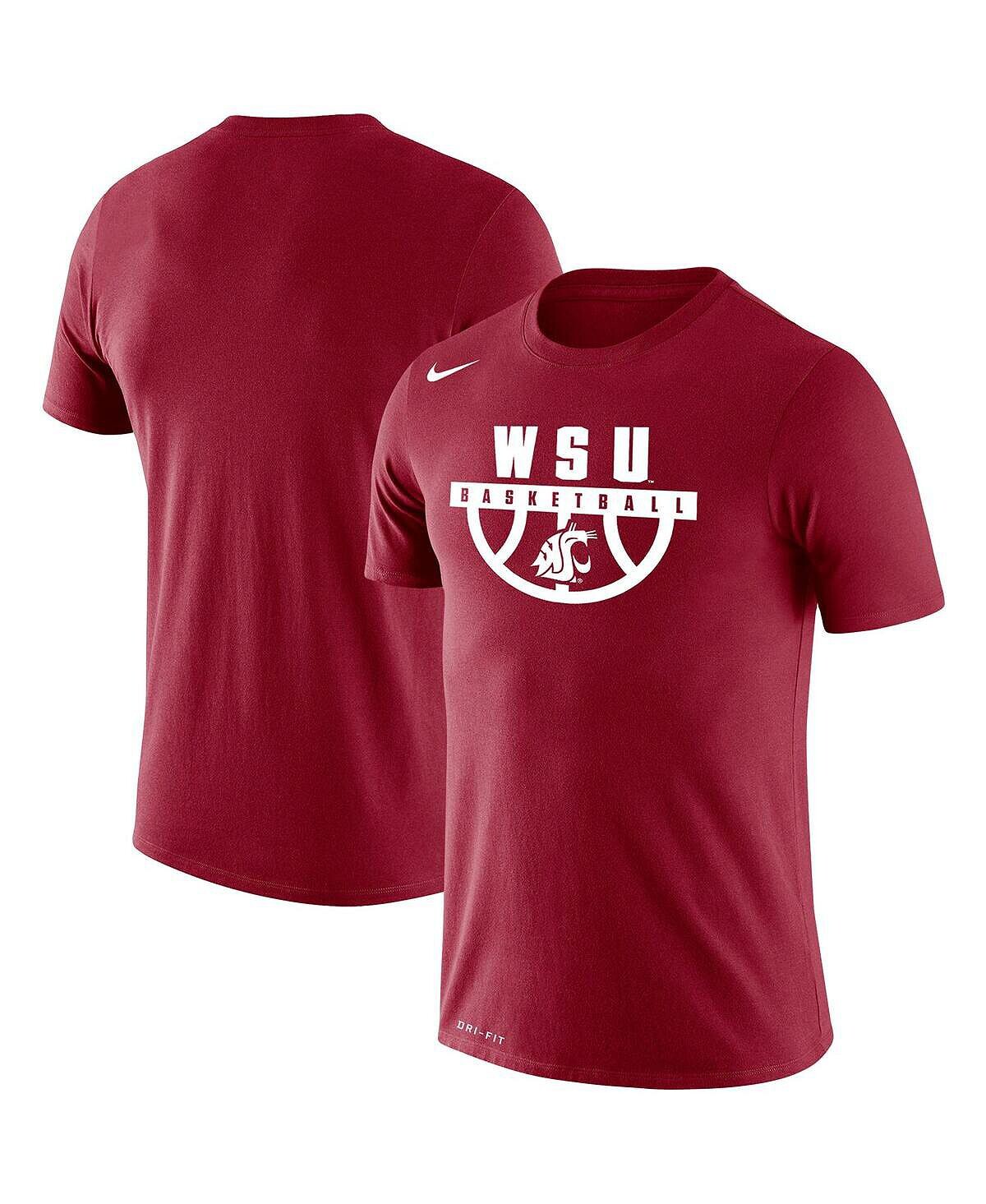 

Мужская малиновая футболка Washington State Cougars Basketball Drop Legend Performance Nike, Красный
