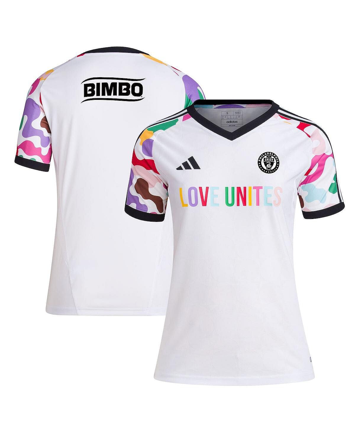 

Женская предматчевая футболка White Philadelphia Union 2023 Pride adidas, белый