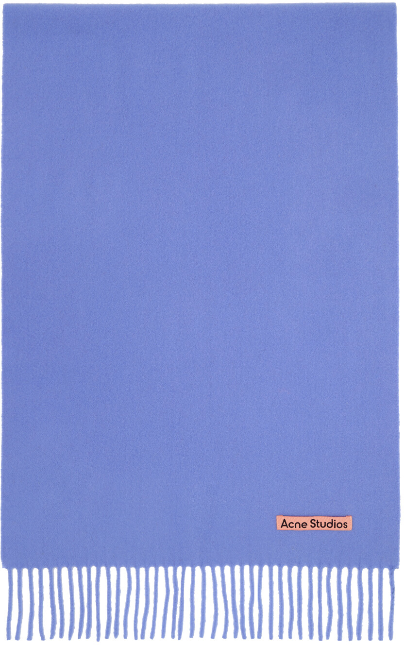 

Синий узкий шарф с бахромой Acne Studios, цвет Sweet blue