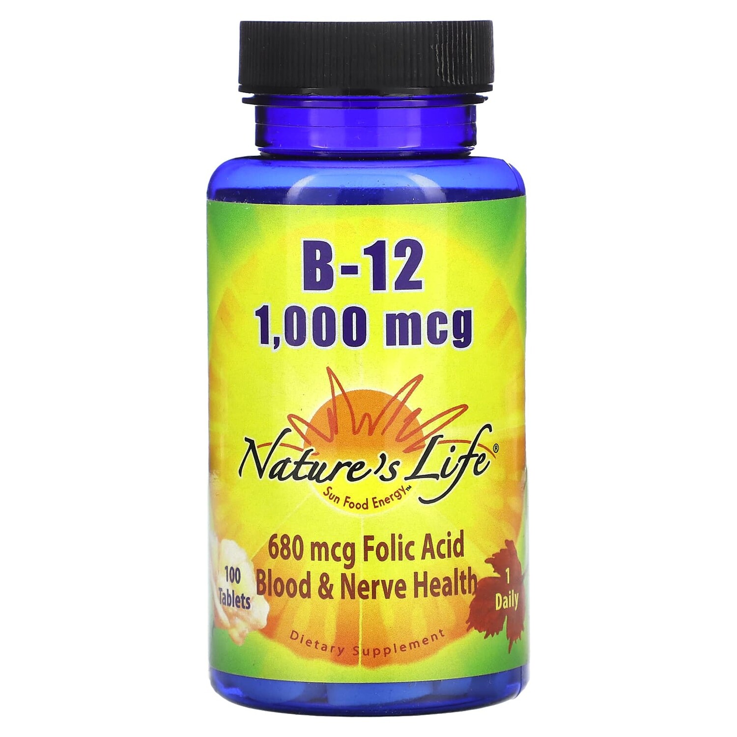 

Витамин B-12, 1000 мкг, 100 таблеток, Nature's Life