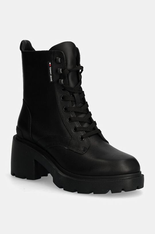 

КОЖАНЫЕ ботильоны TJW Mid HEEL BOOT Tommy Jeans, черный