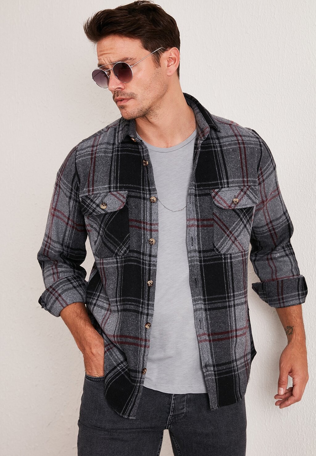 

Рубашка Double Pocket Buratti, цвет anthracite