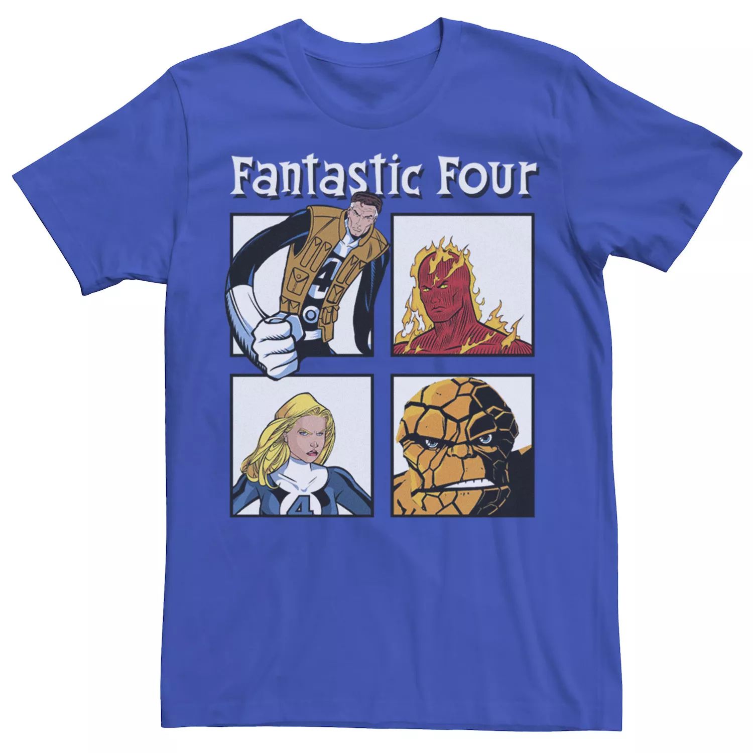 Мужская футболка «Фантастическая четверка Ready To Fight» с портретными панелями Marvel