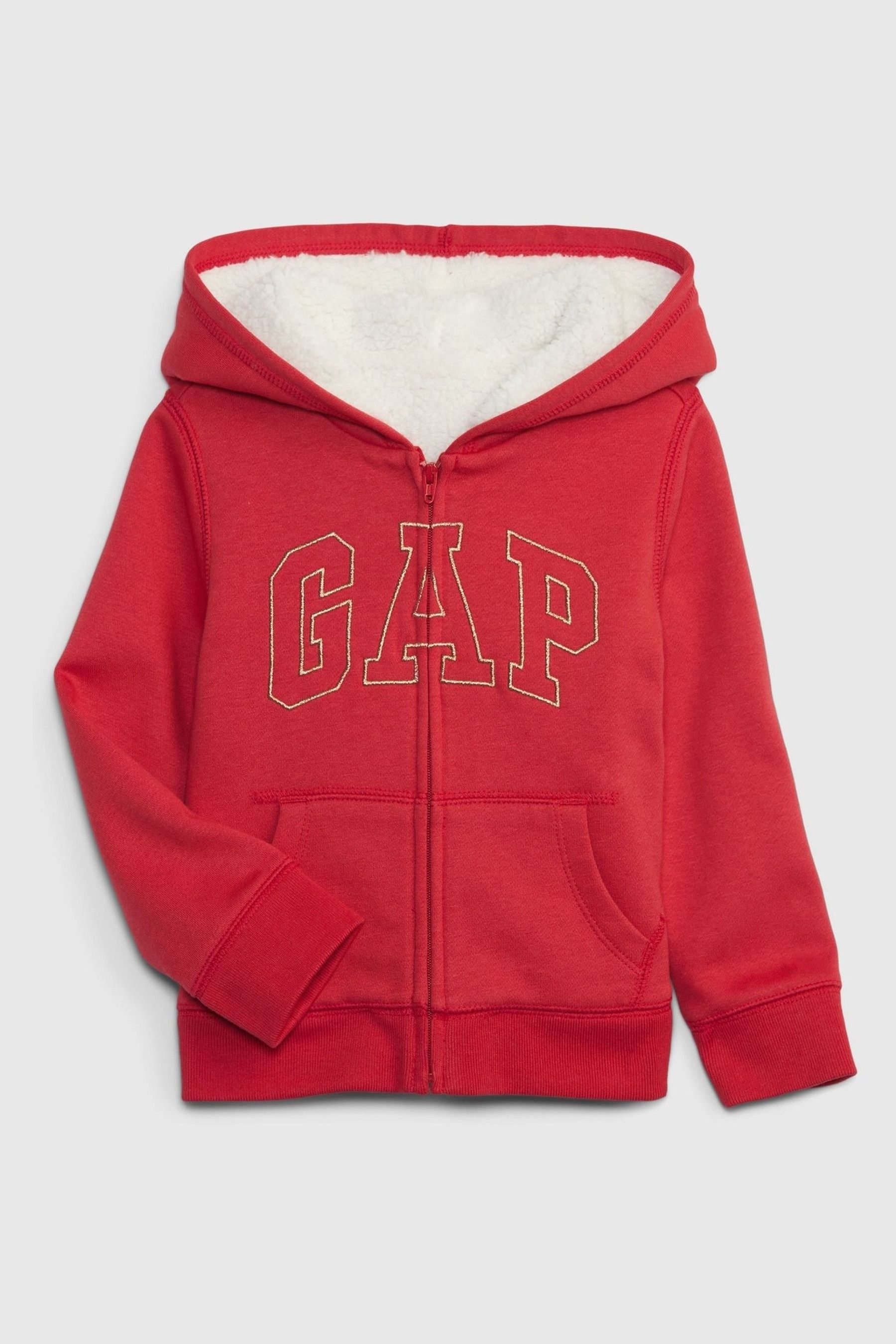 Толстовка на молнии с логотипом Gap, красный толстовка на молнии gap красный белый