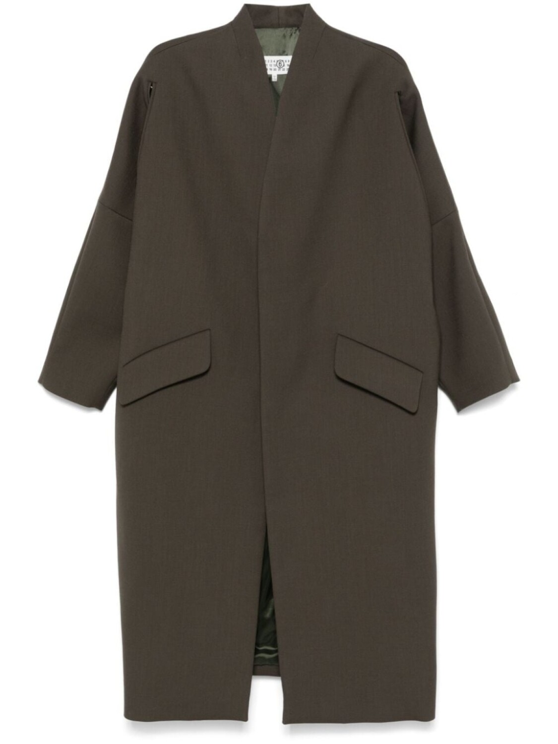 

MM6 Maison Margiela пальто без воротника, зеленый
