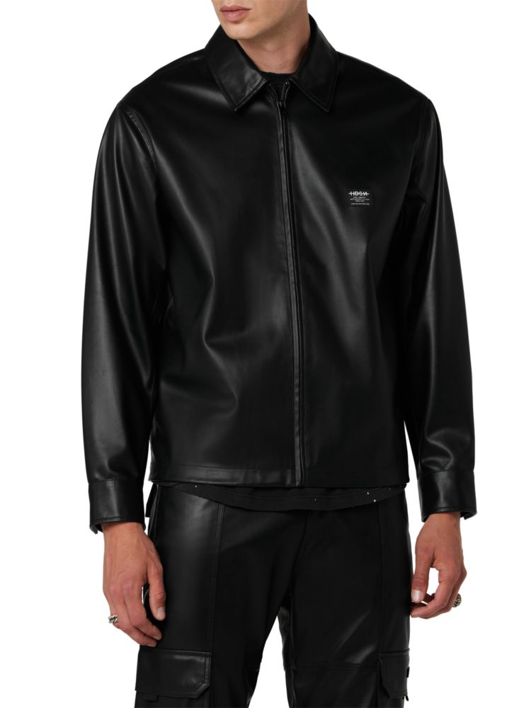 Куртка на молнии из искусственной кожи Hudson, черный блузон короткий на молнии из искусственной кожи xl черный