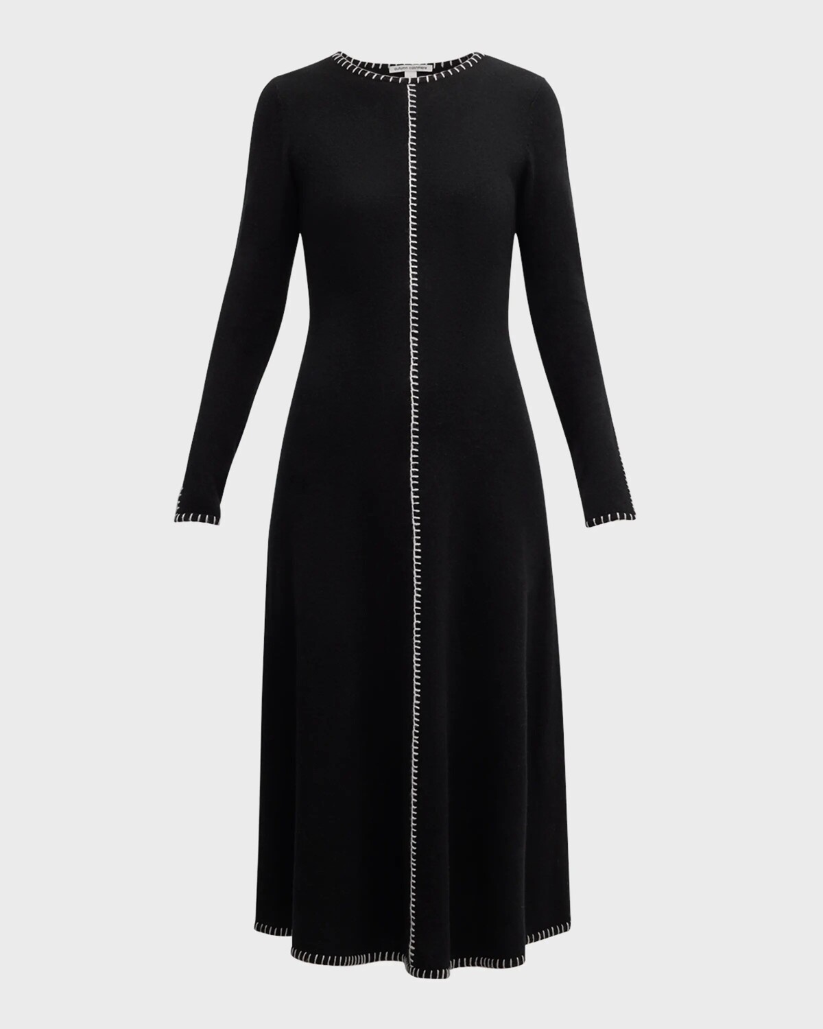 

Кашемировое платье миди с оборочной строчкой Autumn Cashmere, цвет Blackchalk