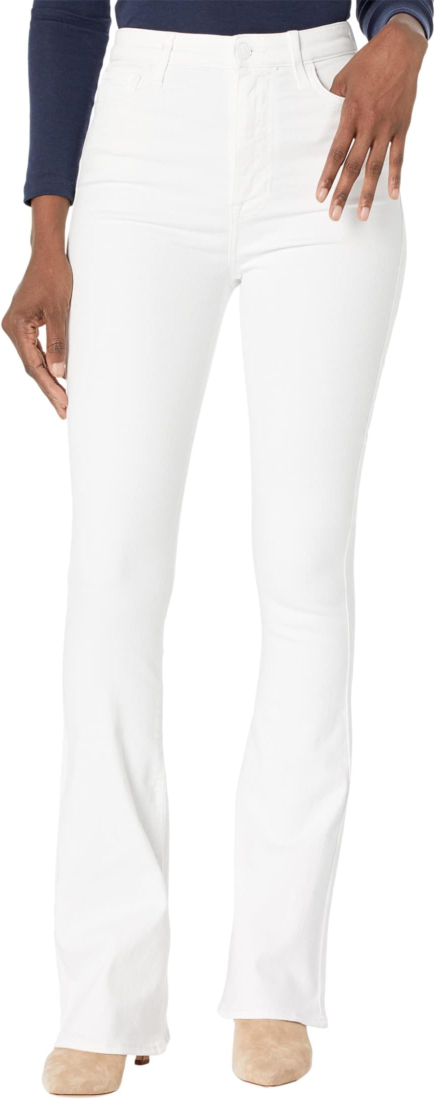 цена Джинсы Ultra High-Rise Skinny Boot in No Filter Clean White 7 For All Mankind, цвет No Filter Clean White