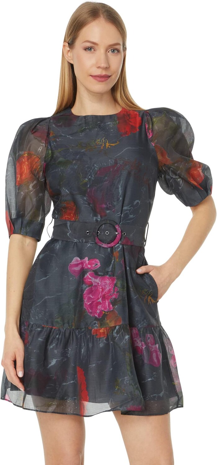 

Мини-платье Tatya с пышными рукавами Ted Baker, черный