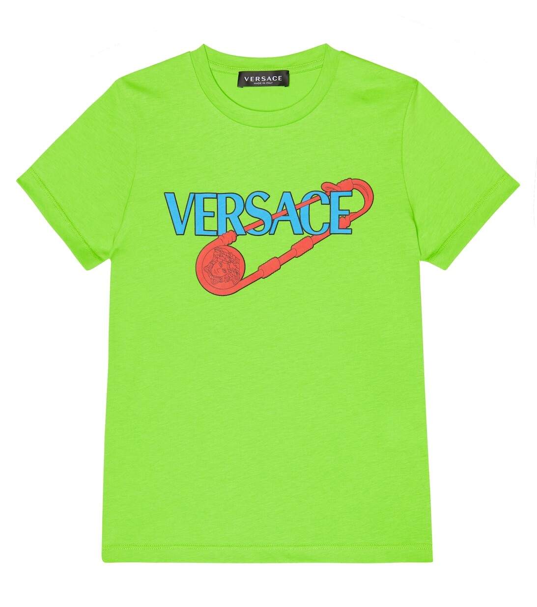 

Футболка из хлопкового джерси с принтом Versace, зеленый