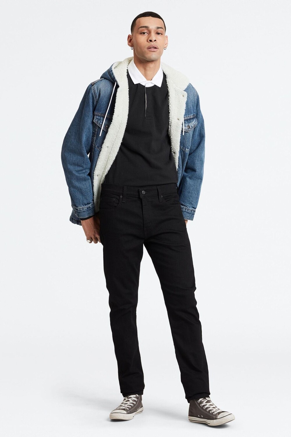 

Приталенные джинсы с зауженными штанинами Levi's, черный