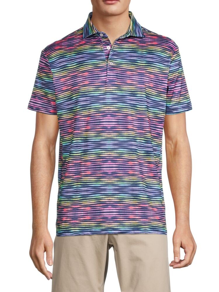 

Полосатая футболка-поло для гольфа Tailorbyrd, цвет Navy Multicolor