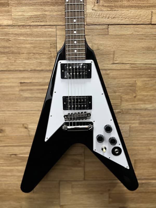 Электрогитара Epiphone Kirk Hammett 1979 Flying V guitar 2023 - Ebony Gloss 7lbs 4oz. w/ hard case. New!