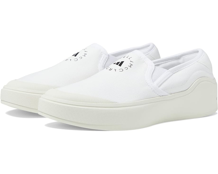 Кроссовки adidas by Stella McCartney Court Slip-On Shoes, цвет Footwear White/Footwear White/Core Black