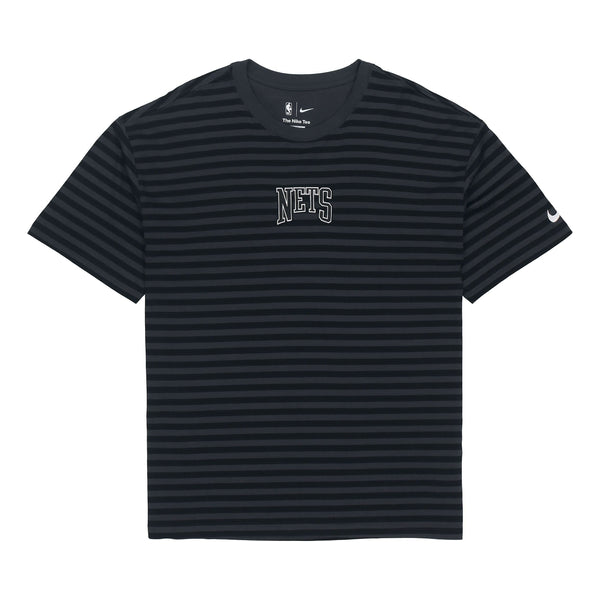 Футболка Men's Nike NBA Brooklyn Nets Casual Sports Loose Alphabet Stripe Short Sleeve Black T-Shirt, мультиколор